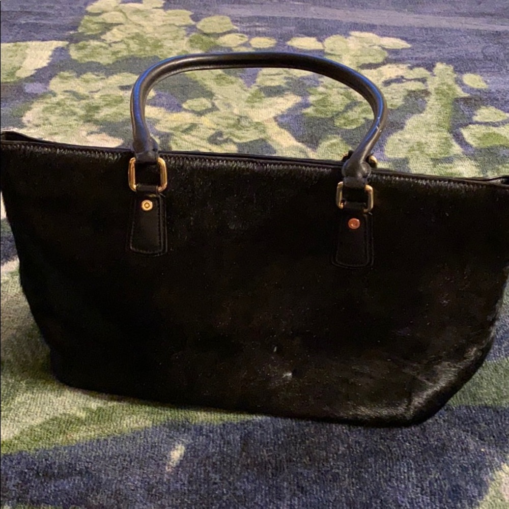 J. McLaughlin black faux cowhide purse